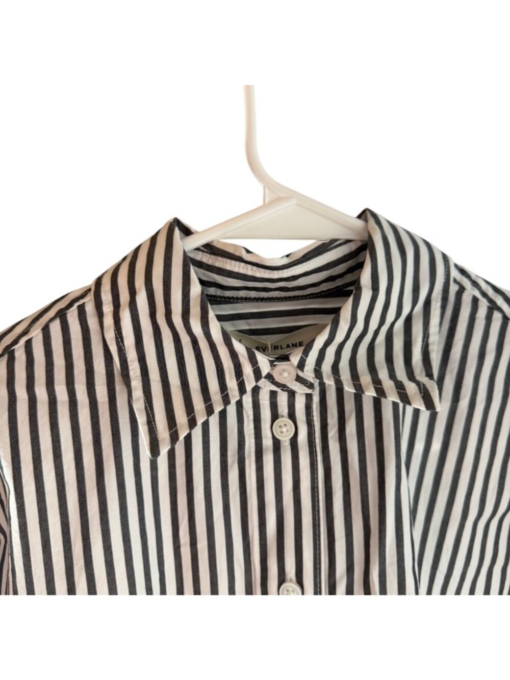 Everlane The Supima Cotton Boyfriend Shirt Women's Size XXS White & Black NWT! - Picture 5 of 6